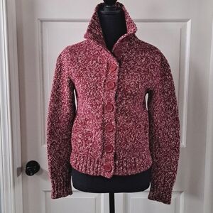 Mossimo Vintage Cotton Blend Cropped Front Pockets Causal Knit Cardigan Sweater